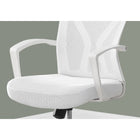 Monarch Specialties - 7462 Chaise De Bureau - Blanc/Base Chrome-Le siège pivotant à 360 degrés et la base chromé à 5 branches avec roulettes à capuchon offrent la mobilité, tandis qu'un mécanisme réglable en hauteur avec contrôle d'inclinaison / verrouillage permet d'optimiser la chaise pour la personne assise