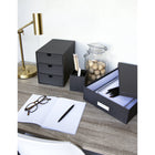 Coffret à 3 tiroirs Ingrid, Bigso Box of Sweden, bleu marine-Comprend 4 pieds en silicone pour protèger la surface de votre bureau