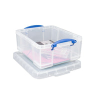 Really Useful Boxes – Boîte de rangement de 17 l, transparent-Idéal pour un rangement de bureau ou ménager sécuritaire