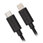 Veho - Câble de charge et de synchronisation Pebble USB-C vers Lightning 1 m/3.3 pi - Noir-Dispose d'une fini caoutchouté doux Taction pour une durabilité parfaite pour les utilisateurs professionnels, étudiants et utilisation générale.