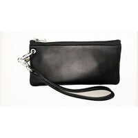 Designer Ashlin  Destiny Mini Cosmetic And Phone Beauty Wristlet  Cuir végétalien  Noir-Bracelet de maquillage avec sangle amovible.