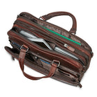 Mancini - Mallette expansible pour portatif de 15,6 po avec pochette anti-RFID, deux compartiments, 16,25 x 5,25 x 12 po, brun-Pochette munie de la technologie RFID la plus récente