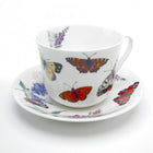 Roy Kirkham – Ensemble de 2 tasses et soucoupes pour déjeuner, modèle Papillons-Ensemble de deux tasses et soucoupes Chatsworth pour déjeuner en fine porcelaine à la cendre d’os, modèle Papillons