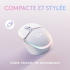 Logitech G705 Souris gamer sans fil avec éclairage RVB LightSync personnalisable - Blanc-Confort profilé : souris sans fil Logitech, confortable, compacte et sculptée, dotée d’un repose-pouce et de patins glissants, légère et maniable, seulement 85 g