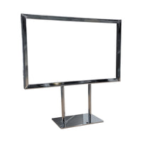 Eddie's - Porte-affiches de comptoir 7" H x 11" L avec poteaux de 4" - Chrome - Paquet de 6 (130071-6)-Porte-affiches de comptoir