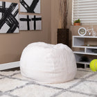 Flash Furniture - Petit fauteuil poire velu blanc pour enfants-Rembourrage en polyester