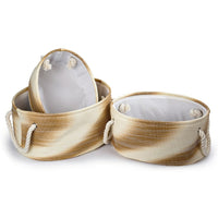 CTG - Paniers de rangement ovales Ombre, ensemble de 3, beige-Grand : 17 long. x 7,5 haut. x 11,5 lar. (po) / Moyen : 15 long. x 6,75 haut. x 10,75 lar. (po) / Petit : 12,5 long. x 5,75 haut. x 9 lar. (po)