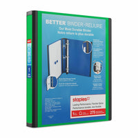 Staples – Reliure Better Binder, 1 po, vert-Plus résistante et plus facile à utiliser