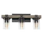 Elegant Designs 40 watts type A19 ampoule à culot moyen lanterne industrielle aspect bois restauré vanité de bain 3 lumières-Vanité Lumière
