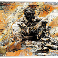 Designart – Art de rue sur toile, comportement orange risqué (PT3633-3-30-30)-Impression