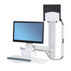 Ergotron ? Système combo assis/debout StyleView avec support d?unité centrale moyen, blanc brillant (45-271-216)-Saisie de données confortable et ergonomique