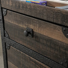 Sauder - La Collection Foundry Road Caisson classeur - Finition Carbon Oak-Tiroir inferieur verrouillable pour securiser vos fichiers suspendus de format Lettre ou Legal.