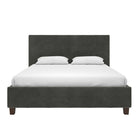 Lit rembourré Rose, velours gris-2