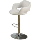Monarch Specialties - 2358 Tabouret De Bar - Blanc/Metal Chrome Hydraulique-Ce tabouret contemporain sera une addition élégante à votre décor de salle à manger ou salle de séjour. Les dossier et siège recourbés et moelleux sont recouverts de simili cuir blanc qui convient à tout décor. Une base métallique au fini chromé comprend un système hydraulique vous permet dââ‚¬â„¢ajuster la hauteur et un repose-pieds afin de maximiser votre confort.