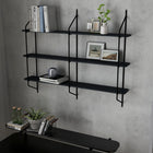 Can-Bramar Modernatta 3 Tier Wall Mounted Bookcase - Matte Black-7 lb réparties uniformément.