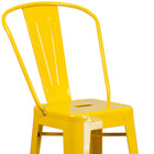 Flash Furniture Tabouret de bar de qualité commerciale, de 30 po avec dossier en métal jaune pour l'intérieur et l'extérieur-Renfort transversal sous le siège pour plus de stabilité
