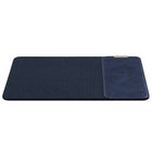 General Supply Goods + Co - Chargeur sans fil 10 W - tapis de souris enroulable - Bleu-Cuir végétalien lisse