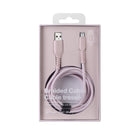 Basic Tech - Câble Lightning Tressé de 6 pi - Rose-Comprend une sangle d'organisation