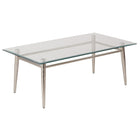 Avenue Six – Table basse Brooklyn -Surface en verre, pattes en nickel brossé