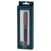 General Supply Goods + Co Stylo Plume - Corps Strié - Cognac/Bleu-Stylo plume