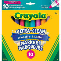 Crayola® – Marqueurs lavables, couleurs tropicales, paq./10-Lavabilité fiable