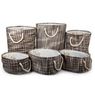 Paniers de rangement ronds, brun 66405DF-1