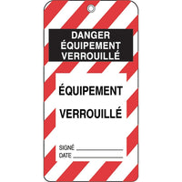 Honeywell - Étiquettes De Verrouillage, Plastique, 3po La X 5-3/4po H, Français, paquet de 50-Hauteur 5-3/4po
