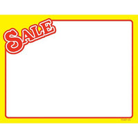 Affiche «Sale», texte rouge, 3,5 x 5,5 po, 100/paquet-Papier cartonné