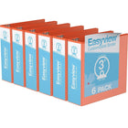 Davis Group Super offre Easyview, Reliure View à anneaux ronds 3 po, personnalisable, paquet de 6 - Orange-3 Reliure À Anneaux