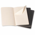 Moleskine - Cahiers personnels Cahier noirs, format de poche, réglés, 3 1/2 x 5 1/2 po, paq./3-Couvertures en carton ondulé noir flexible et robuste