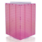 Azar Displays – Présentoir rotatif à panneaux perforés sur 4 côtés, 20 x 14 x 14 (po), rose translucide (701414-PNK)-Les quatre côtés du présentoir sont emboîtables et reposent sur une base rotative de 12 po de diamètre