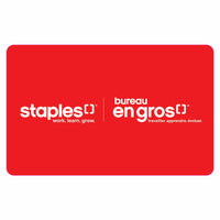 Staples - Carte-cadeau de 50 $-Le cadeau idéal en tout temps - s'utilise dans tous les magasins Bureau en Gros au Canada !