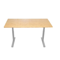 Uncaged Ergonomics – Bureau assis debout Rise Up, hauteur à réglage électrique, 60 po, bambou et cadre gris (RUGB)-Superbe bureau luxueux à hauteur réglable, parfait pour travailler assis/debout ou debout