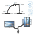ShoppingAll Support de bureau à pince pour moniteur à double ressort à gaz entièrement réglable - Noir-Le réglage de l'inclinaison intégrale vous permet d'avoir l'esprit tranquille et de toujours placer vos écrans à une hauteur optimale, ce qui soulage votre cou et votre dos
