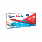 Papermate - Stylos à bille InkJoy 100 à pointe rétractable – 1,0 mm – rouge – paquet de 12-Forme triangulaire permettant confort et contrôle