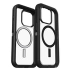 OtterBox - Étui Defender XT Clear Dark Side pour iPhone 15 Pro-Couvre-ports Bloc de la poussière et de la saleté