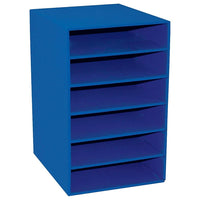 Pacon -Organisateur de rangement à 6 fentes Classroom Keepers, bleu-Dimensions : 2 1/2 haut. x 10 1/2 larg. x 13 1/4 prof. (po)
