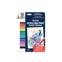 Crayola - Marqueurs Doodle Markers à pointe ultra fine - Paquet de 12 -12 Marqueurs À Pointe Ultra Fine : Faites confiance aux marqueurs Crayola à pointe ultra fine durable, conçus pour la précision et les détails