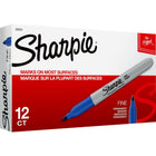 Sharpie - Marqueurs permanents - pointe fine - bleu - paquet de 12-Marqueur indélébile de genre stylo à pointe fine