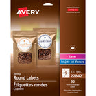 Avery - Étiquettes rondes chanvre - 2-1/2po de diamètre - 90 Étiquettes-Étiquettes chanvre