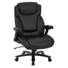 Pro-Line – Fauteuil de direction de luxe surdimensionné, noir-Cuir noir reconstitué