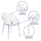 Chaise d’appoint transparente empilable série Specter (FH-156-APC-GG)-Patins glisseurs protecteurs en caoutchouc