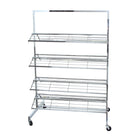 Eddie's - Étagère à chaussures chromée avec 8 tablettes - Hauteur de 65" - Chrome (214995-1)-Range-chaussures en chrome