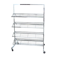 Eddie's - Étagère à chaussures chromée avec 8 tablettes - Hauteur de 65" - Chrome (214995-1)-Range-chaussures en chrome