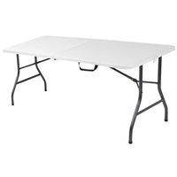 Cosco – Table de 6 pi pliante, blanche-Idéal pour toute pièce – même à l'extérieur : à l'épreuve des intempéries