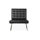 Plata Import - Chaise Cross Barcelona, cuir noir à l’avant, noir (LS-5010-B)-Chaise longue