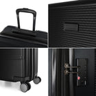 Bugatti - Ensemble de 3 valise rigide ABS - Bruxelles - Noir-Poignée supérieure renforcée sur tous les modèles et poignée latérale renforcée sur les modèles moyens et grands