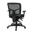 Fauteuil à dossier mi-hauteur en maille ProGrid avec siège coulissant, dossier réglable, réglage multifonction, noir-Accoudoirs réglables de 3 façons