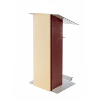 Urbann Lutrin K2 avec roulettes - aluminium et bois - naturel et acajou-Autoportant avec roulettes, discours