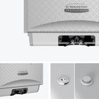 Kimberly-Clark - Distributeur automatique de savon et de desinfectant ICON, plaque de revêtement au motif de mosaïque argentee-Entretien facile grâce à un choix de verrous à clé ou à bouton-poussoir qui peuvent être placés de chaque côté du distributeur.
